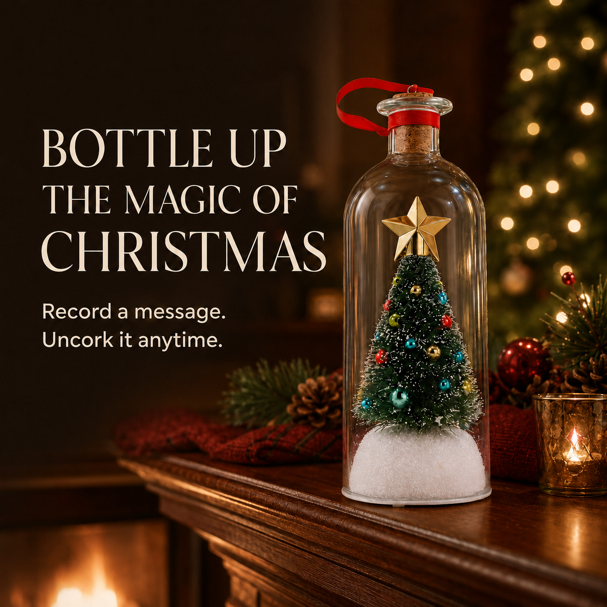 VoiceJar™ Christmas Tree Bottle with Recordable Message