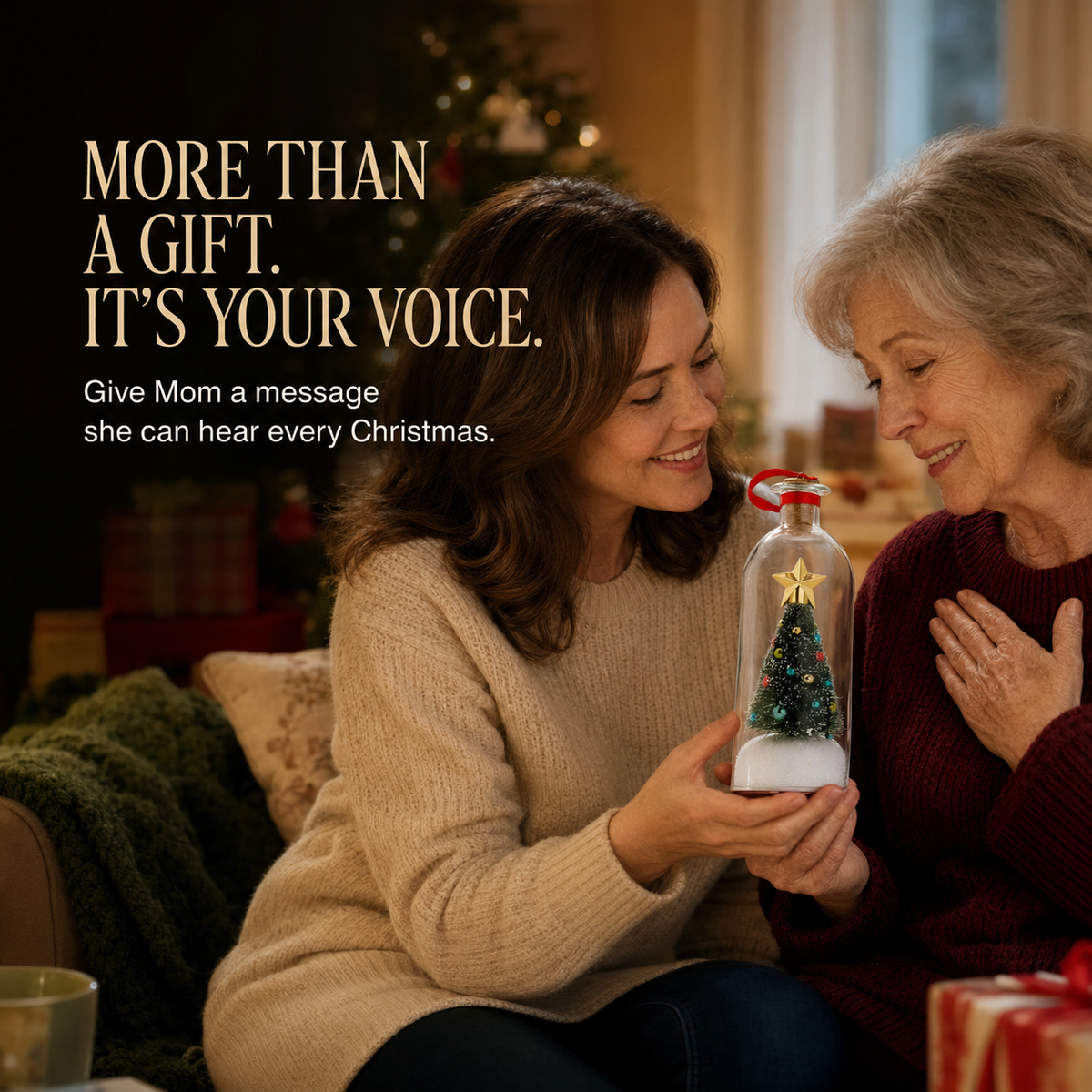 VoiceJar™ Christmas Tree Bottle with Recordable Message
