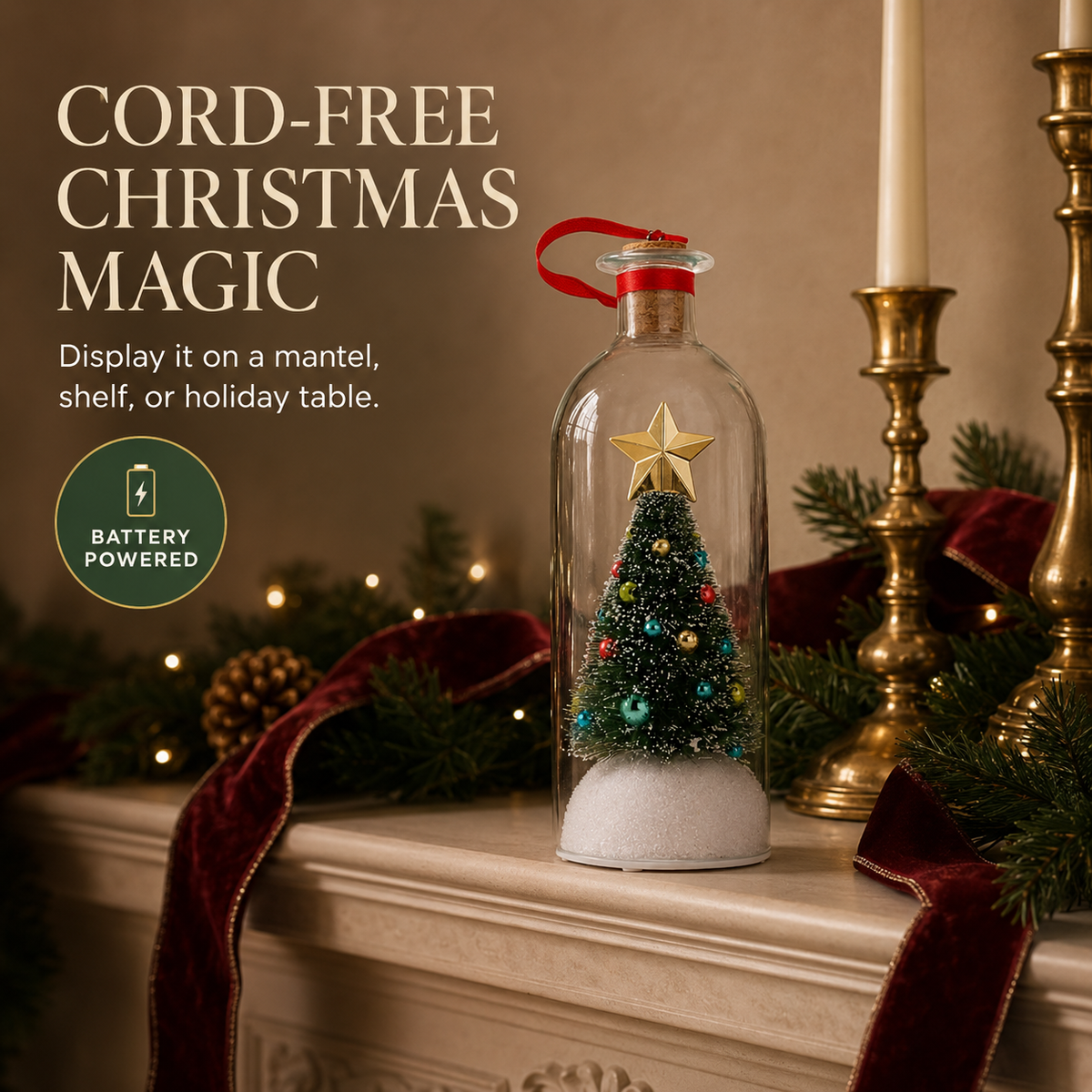 VoiceJar™ Christmas Tree Bottle with Recordable Message