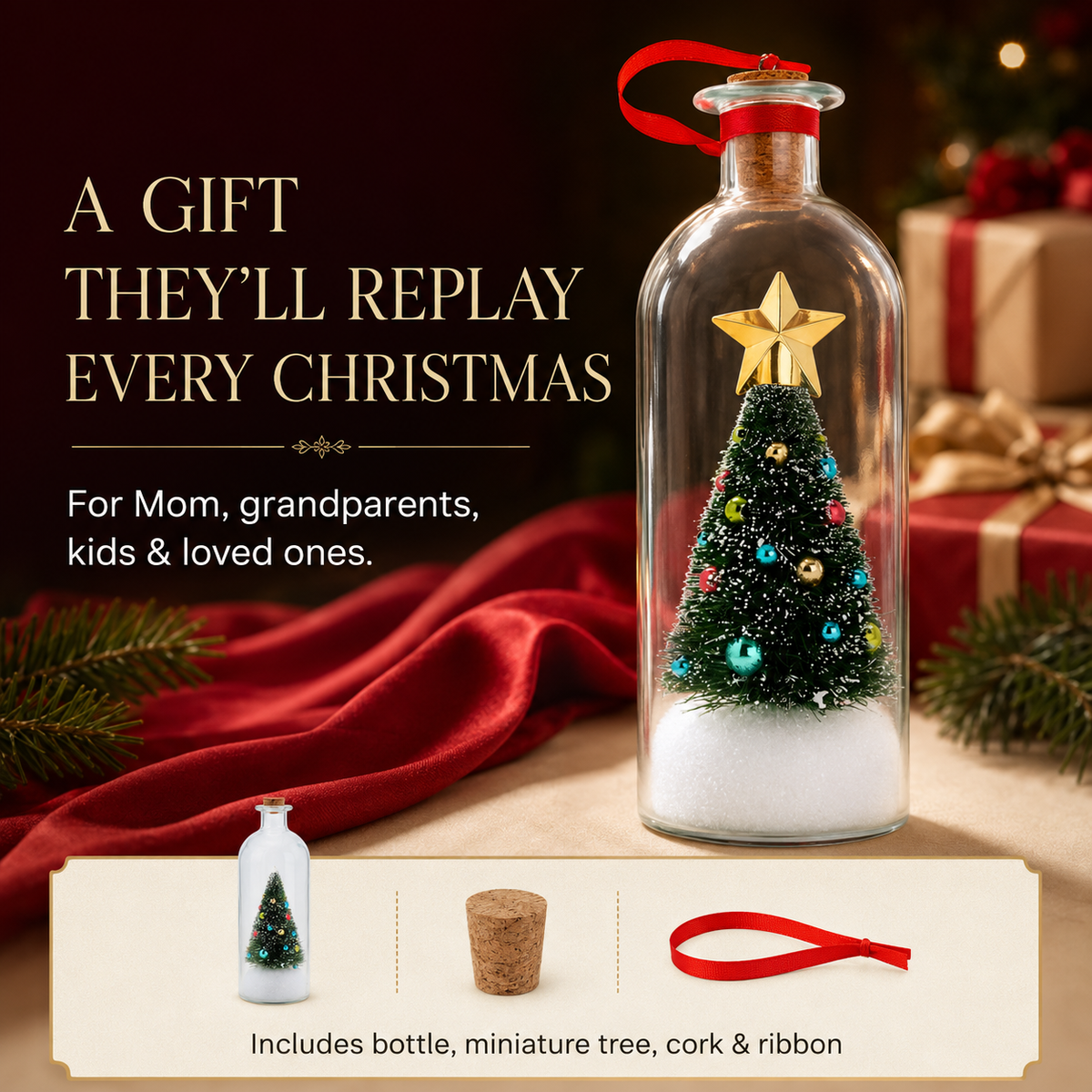 VoiceJar™ Christmas Tree Bottle with Recordable Message